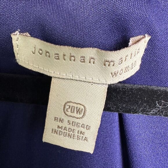 Flowy Floral Dress Womens 20W Blue A Line Fully Lined V Neck Plus Size Colorful - Picture 3 of 9